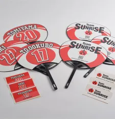 雨にも負けない応援うちわ（バリアブル）・ステッカーセット